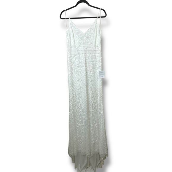 Lulus Bridal NWT Cherished Vow White Beaded Backless Mermaid Wedding Gown Dress - Picture 4 of 14